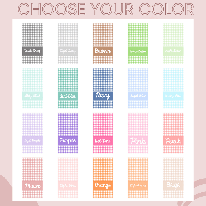Color Choices for Gingham pattern Beach Towels 