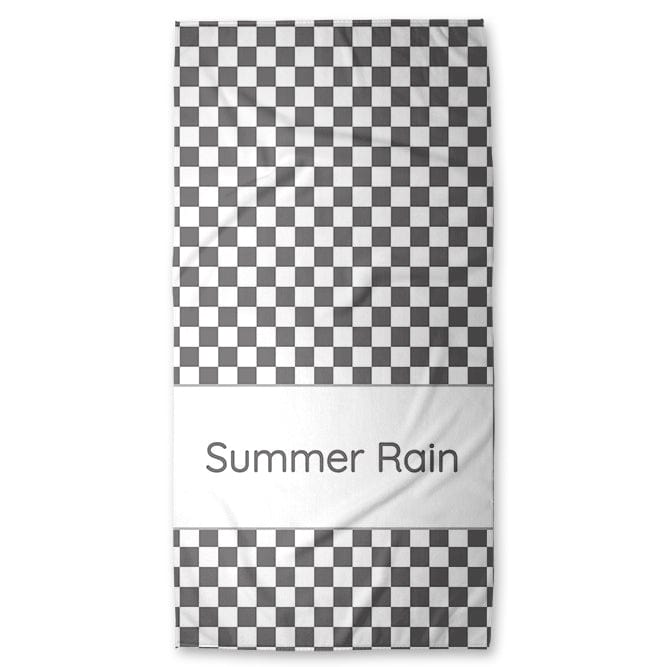 Tweeny Check Trendy Personalized Beach Towels