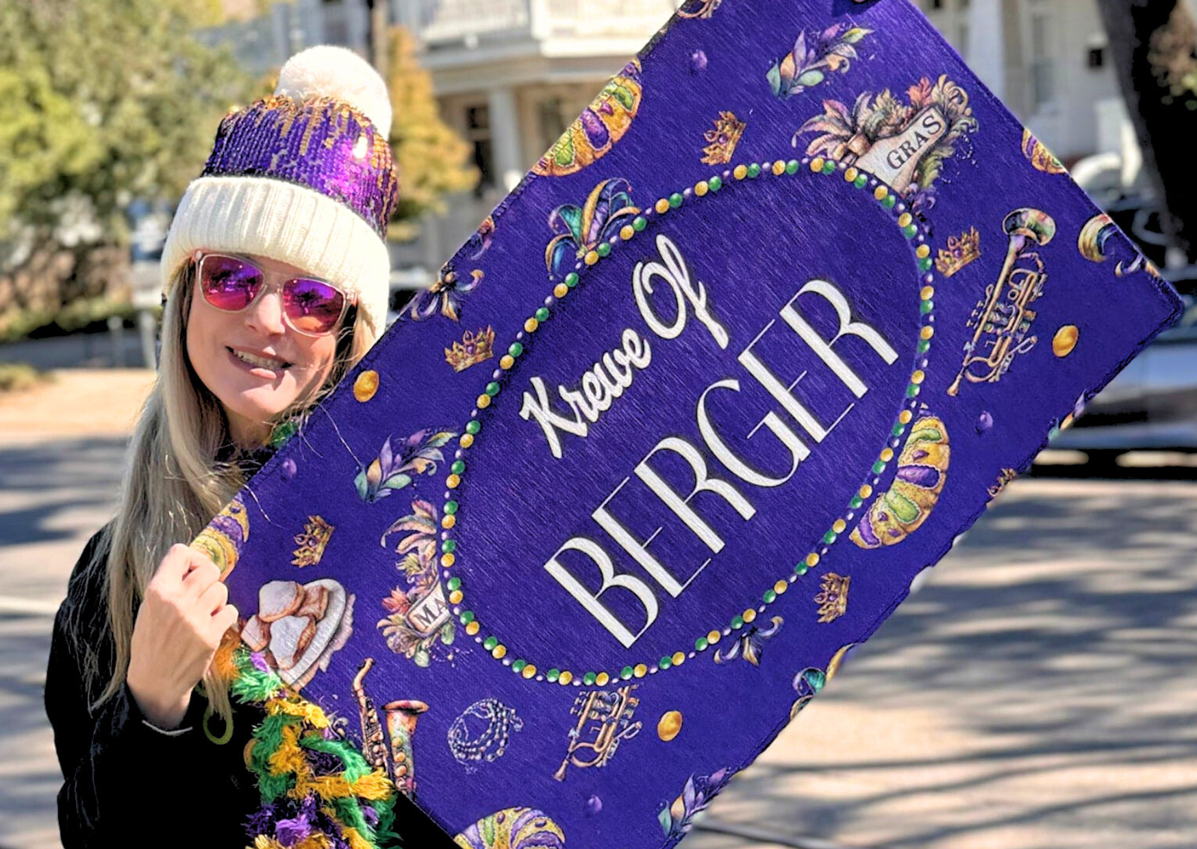 Mardi Gras Adult Graphic Sweatshirts GLAM Girls Love A Monogram