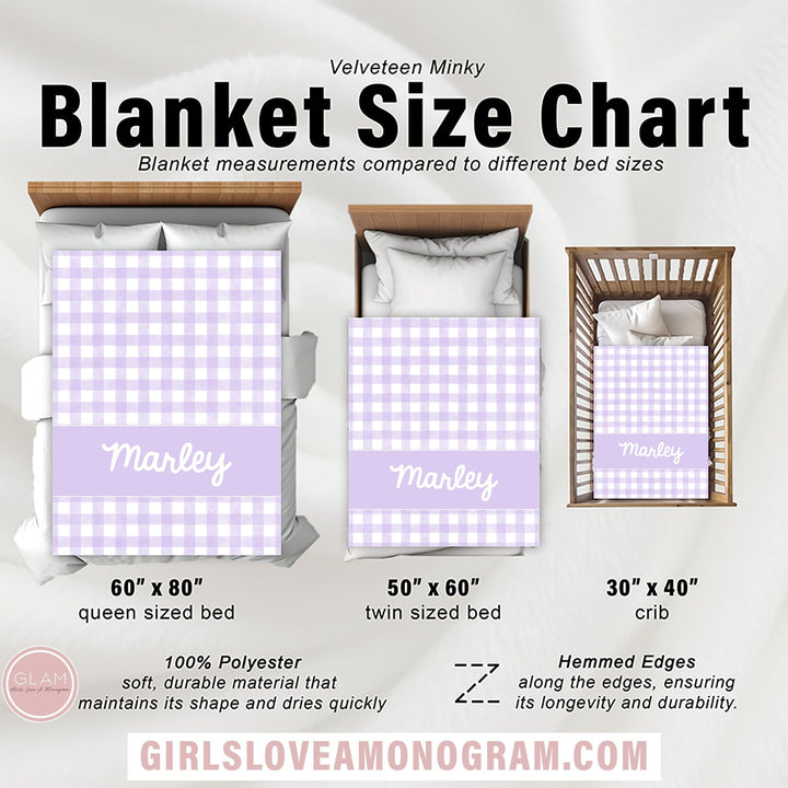 Gingham Preppy Blanket For Kids and Teens