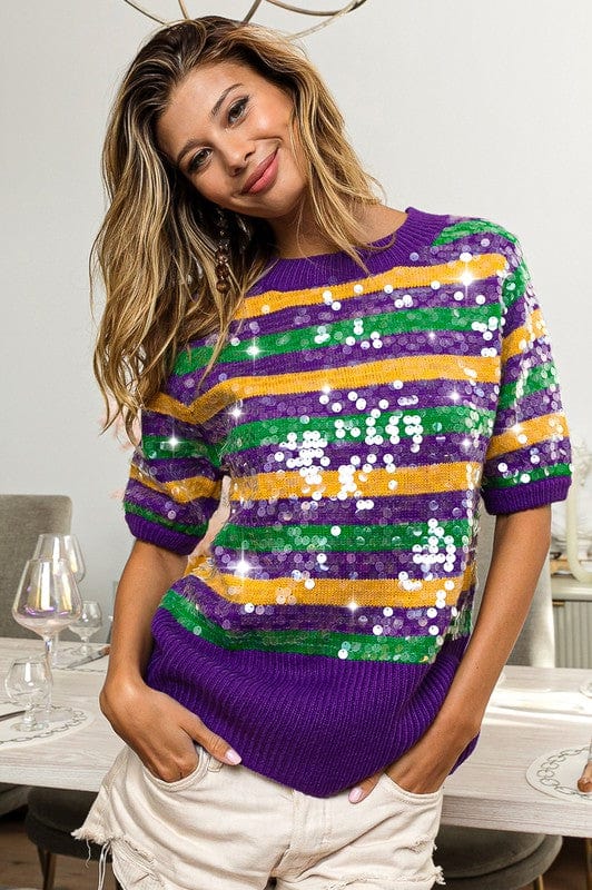 mardi gras colors sweater