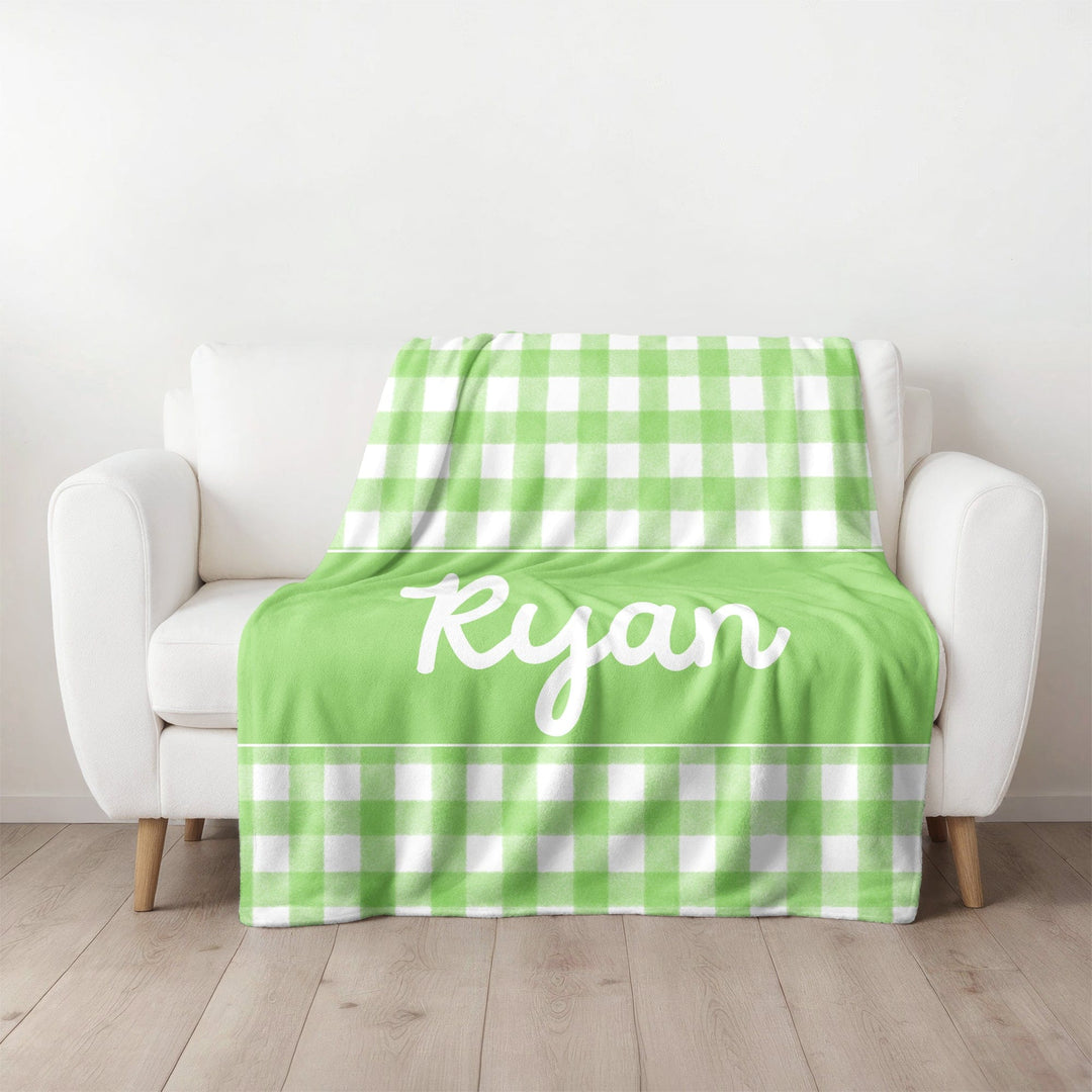 Gingham Preppy Blanket For Kids and Teens