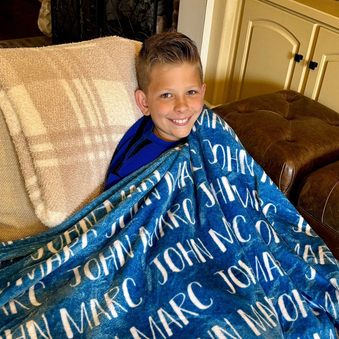 Repeating Name Personalized Blanket