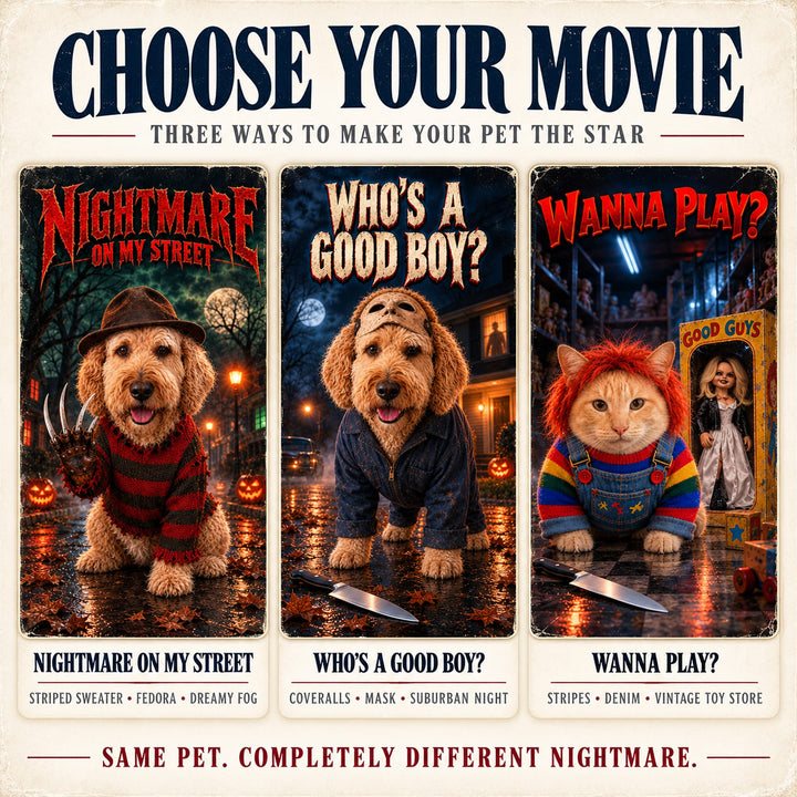 90's Slasher Paws | Your Dog as the Star of a 90s Horror Poster