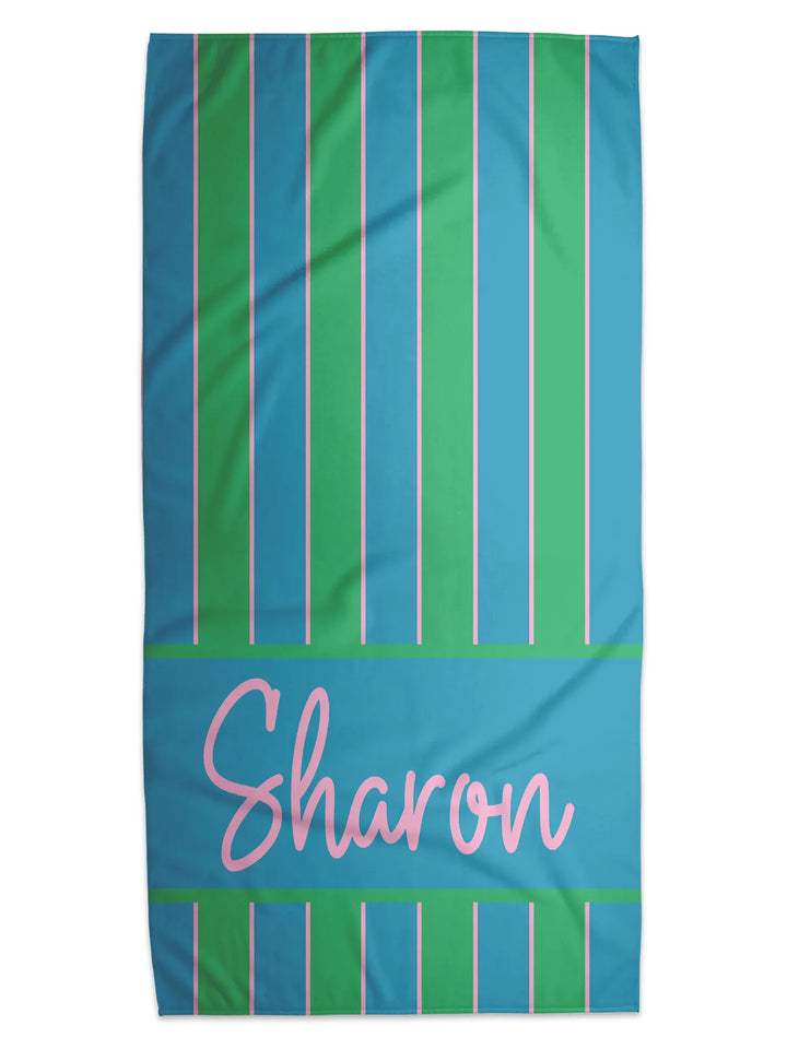 Cabana Stripe Personalized Beach Towel