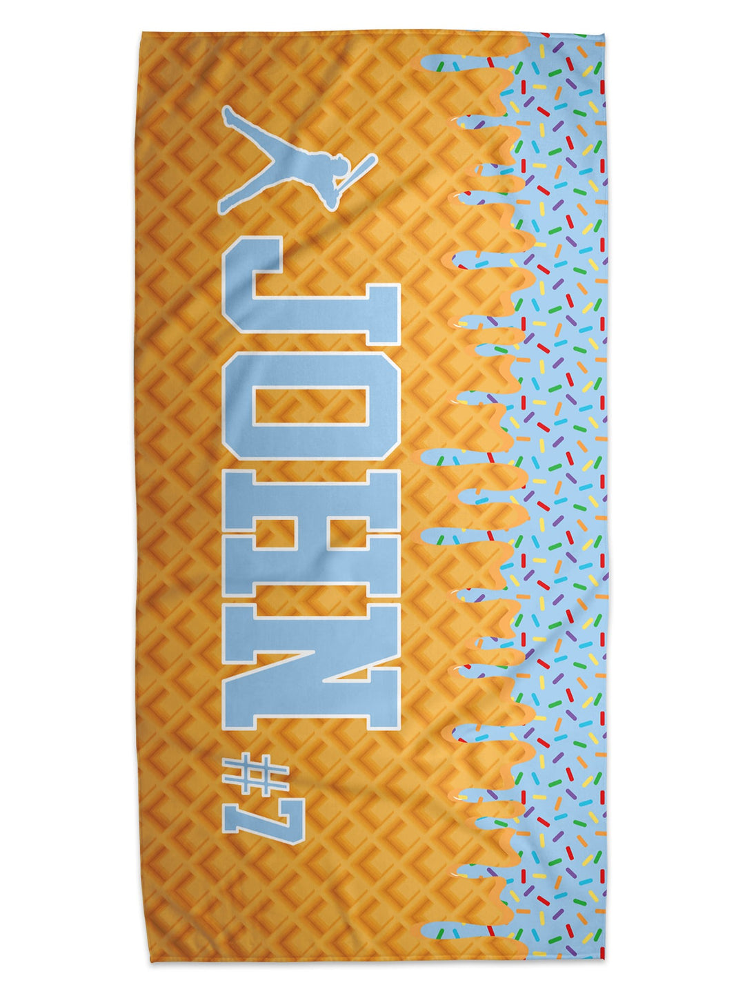 Ice Cream Drip Baseball Personalized Beach Towel