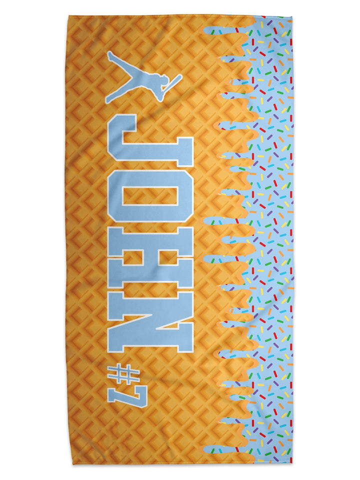 Ice Cream Drip Baseball Personalized Beach Towel