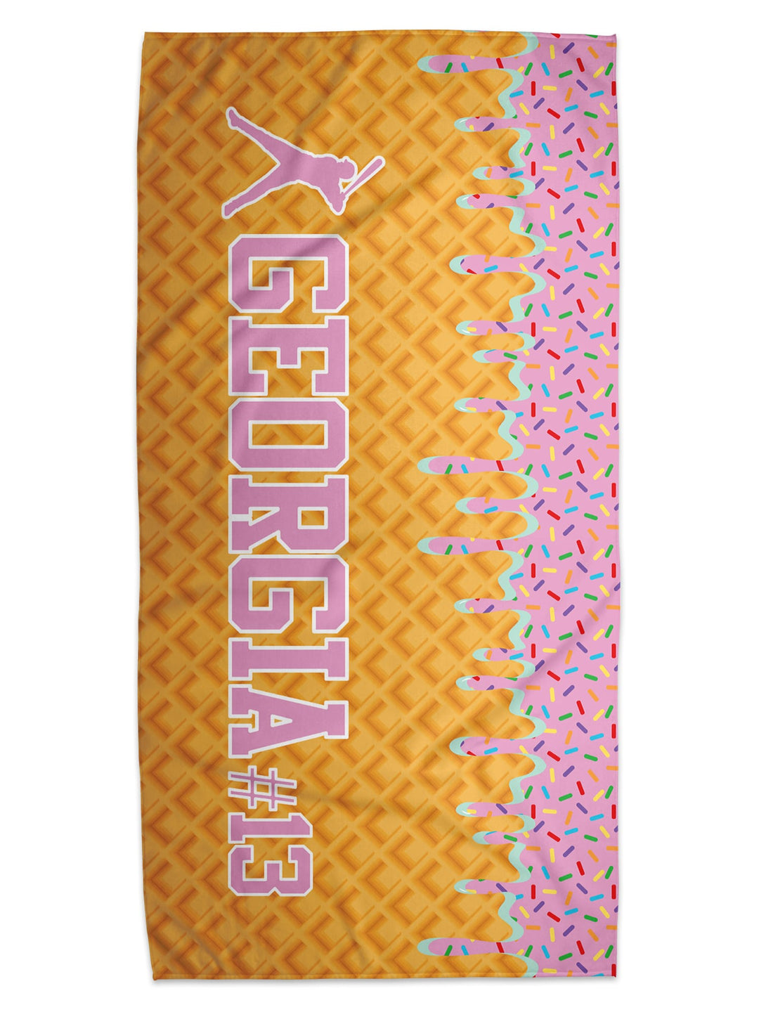 Ice Cream Drip Baseball Personalized Beach Towel