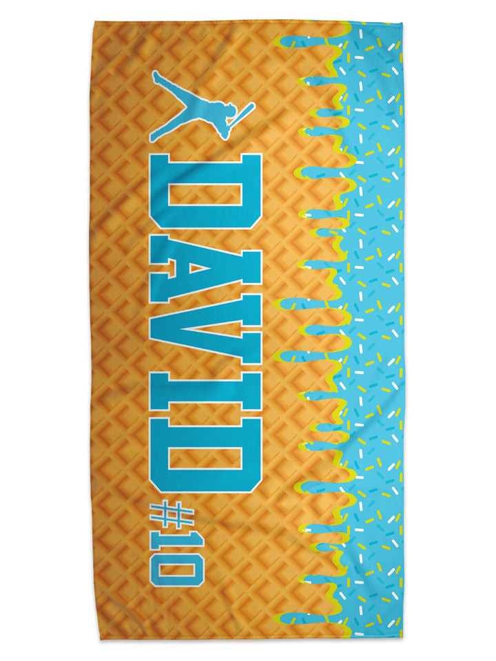 Ice Cream Drip Baseball Personalized Beach Towel