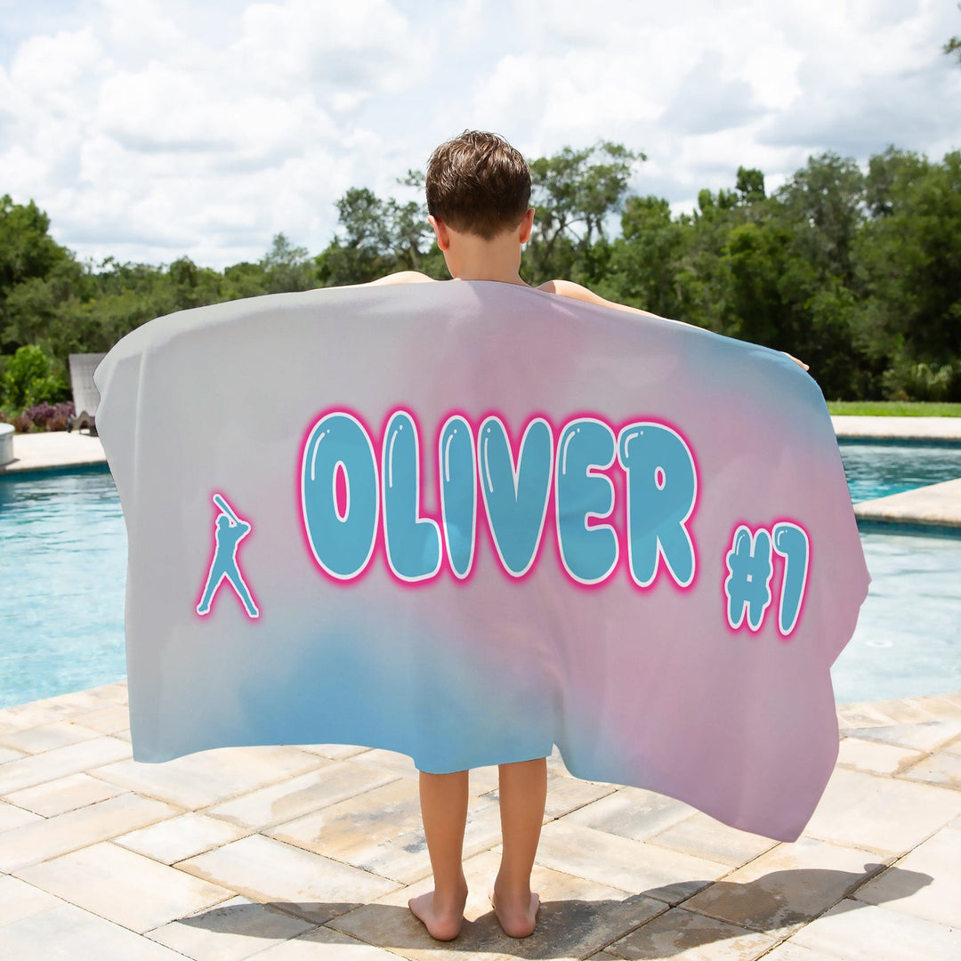 Cotton Candy Personalized Beach Towel