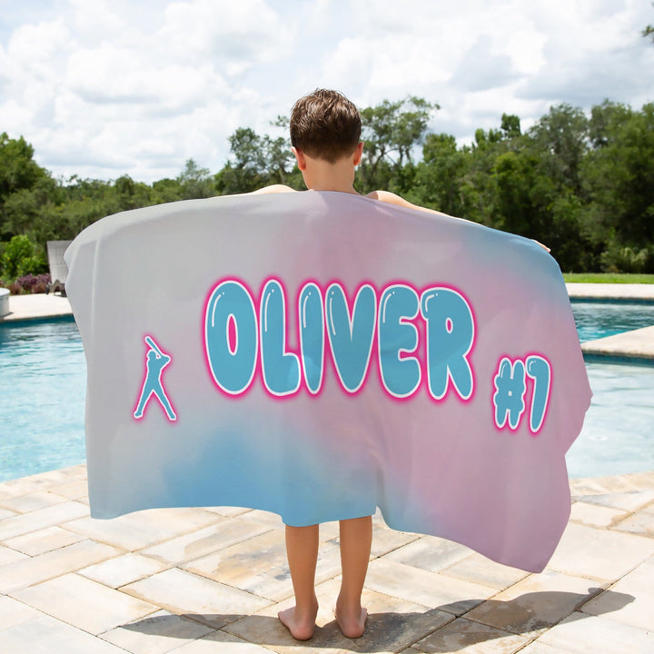 Cotton Candy Personalized Beach Towel