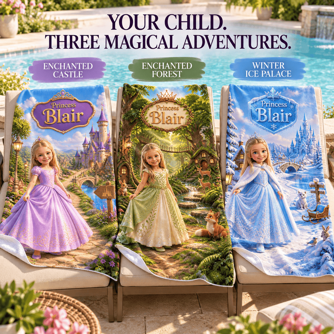 Personalized Princess Beach Towel | Her Photo, Her Fairytale