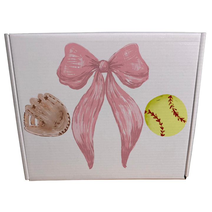 Softball Coquette Personalized Gift Set -Personalized 50x60 Plush Blanket & 20oz Water Bottle