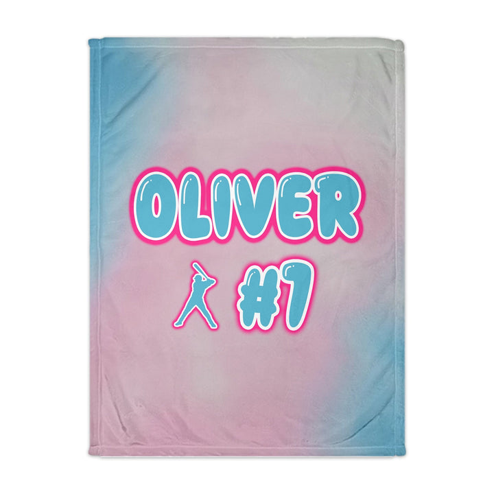 CottonCandy Personalized Baseball Blanket