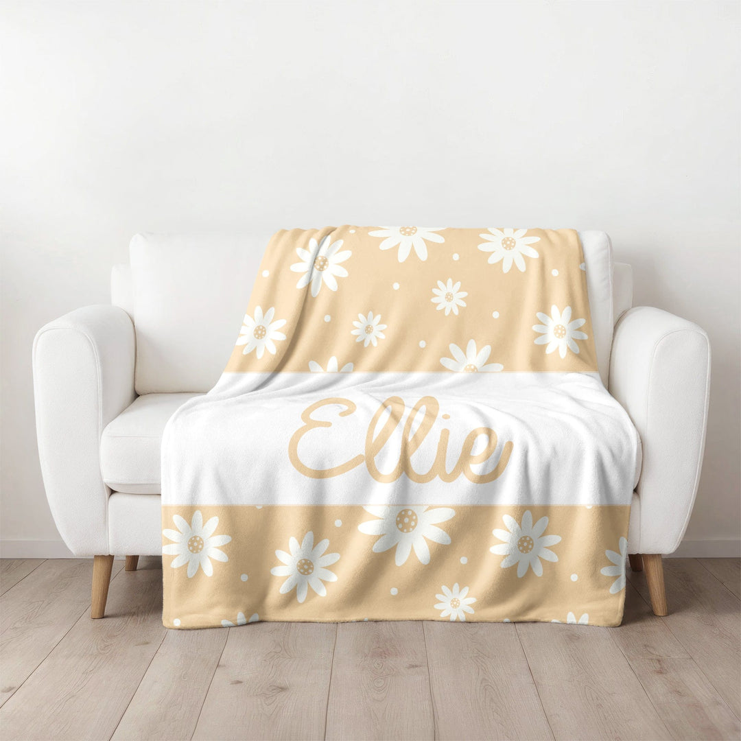 Meadow Yellow Daisy Personalized Blanket