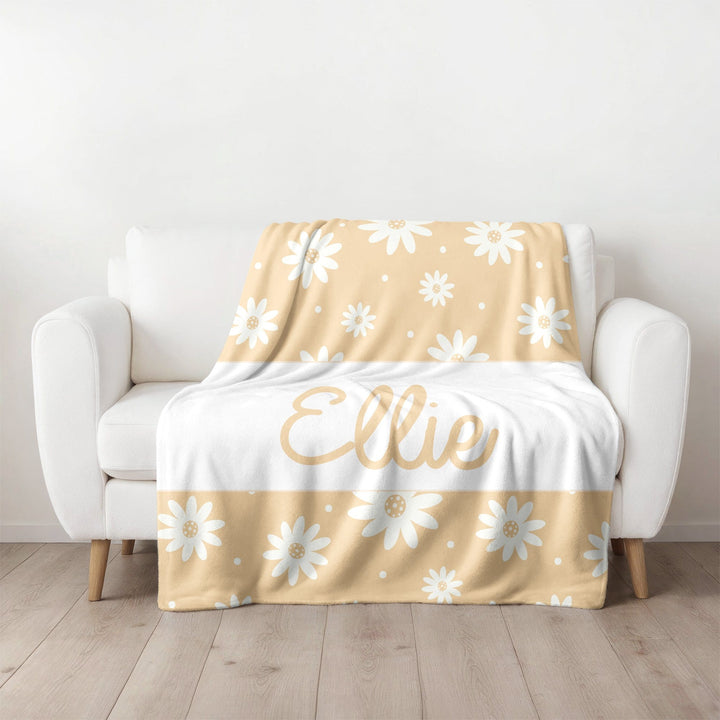 Meadow Yellow Daisy Personalized Blanket