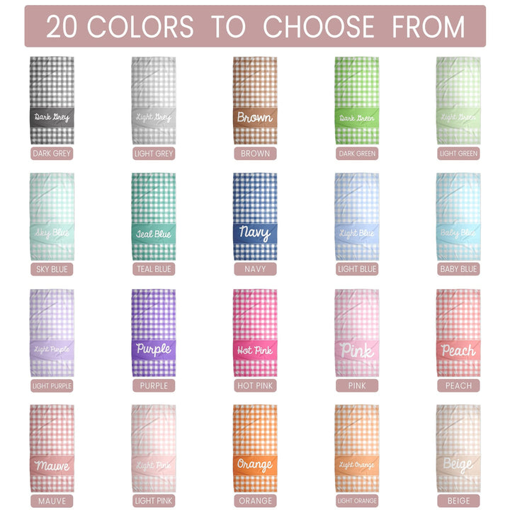Gingham Personalized Preppy Girls Beach Towel