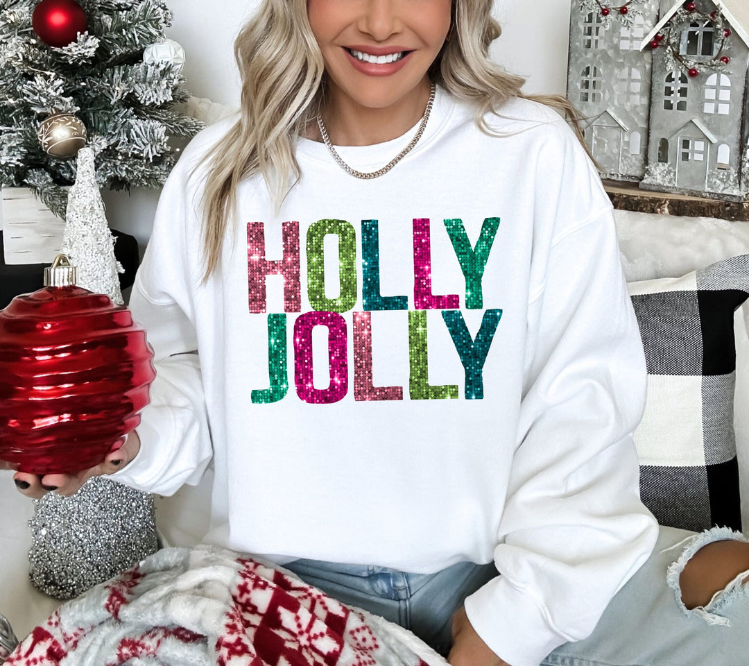 Holly Jolly Faux Sequin Christmas Shirt