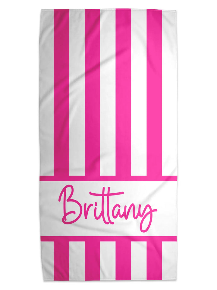 Cabana Stripe Personalized Beach Towel