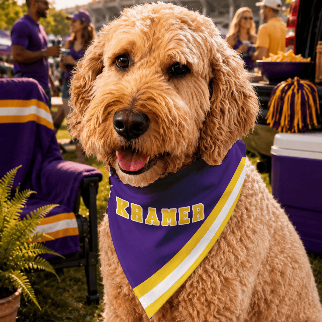 Personalized Jersey Name Pet Bandana | Custom Pet Bandana