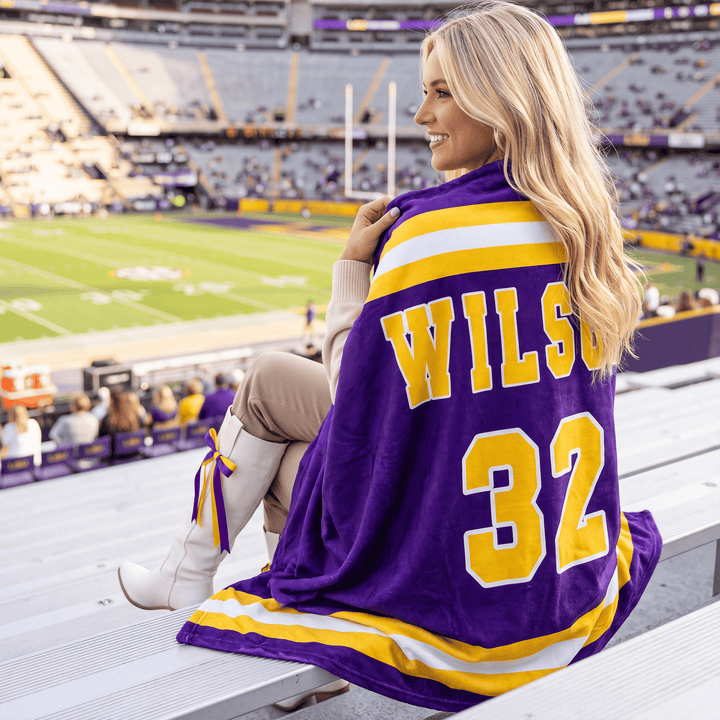 Personalized Louisiana Team Football Blanket – Custom Name & Number Gift for Sports Fans