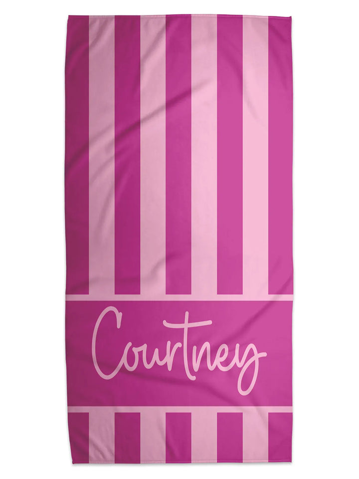 Cabana Stripe Personalized Beach Towel