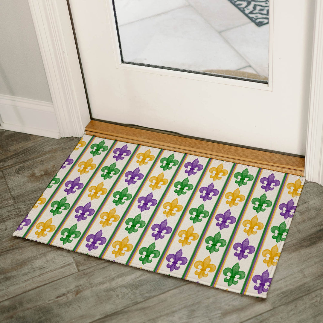 Personalized Mardi Gras Fleur De Lis Welcome Mat