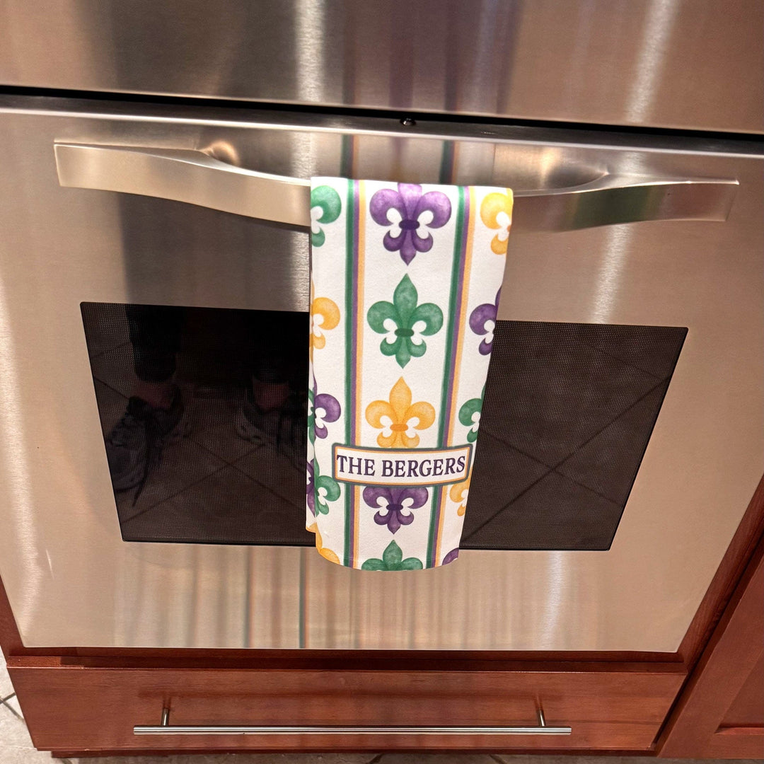 Personalized Mardi Gras Fleur De Lis Welcome Mat