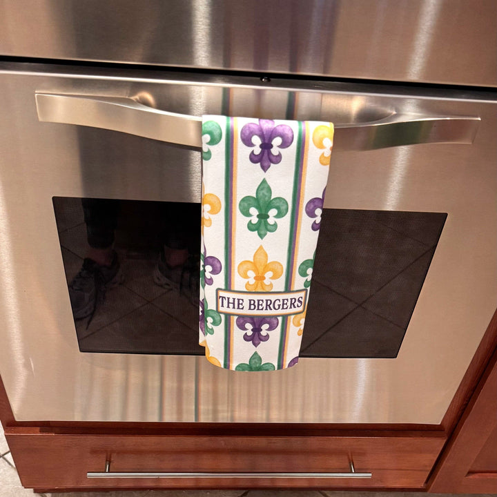 Personalized Mardi Gras Fleur De Lis Welcome Mat