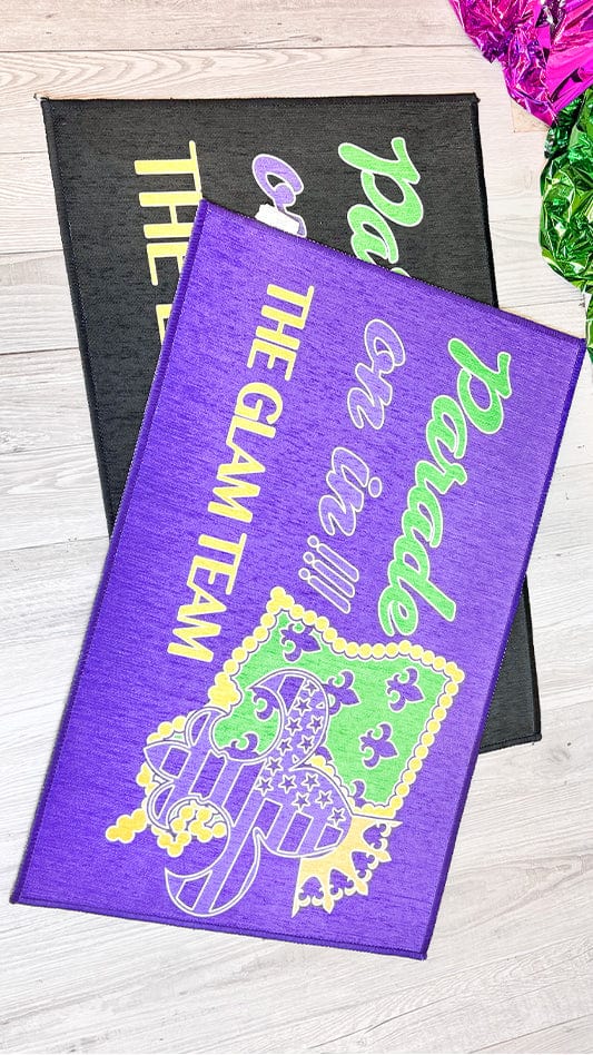 Mardi Gras Parade On In Personalized Welcome Mat