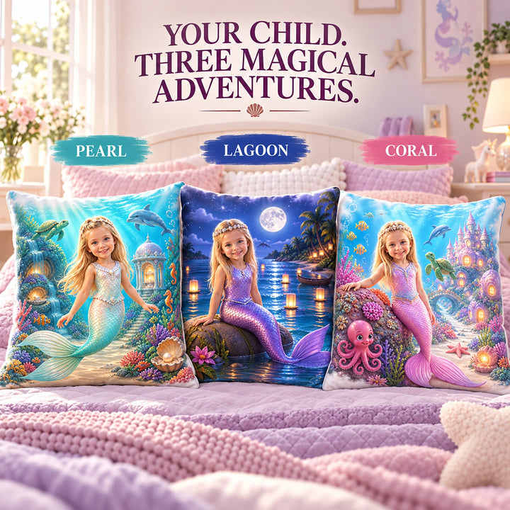 Personalized Mermaid Pillow | Her Photo, Her Kingdom