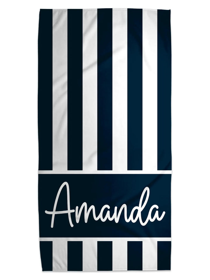 Cabana Stripe Personalized Beach Towel