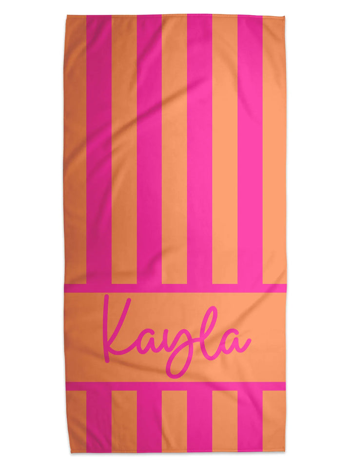 Cabana Stripe Personalized Beach Towel