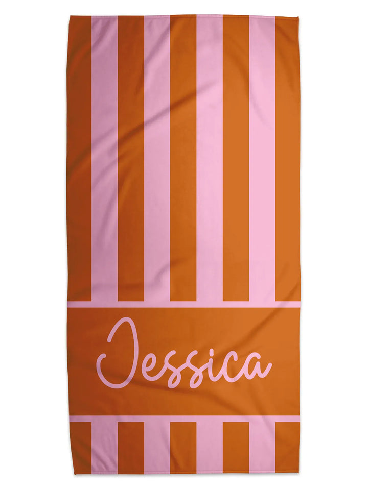 Cabana Stripe Personalized Beach Towel