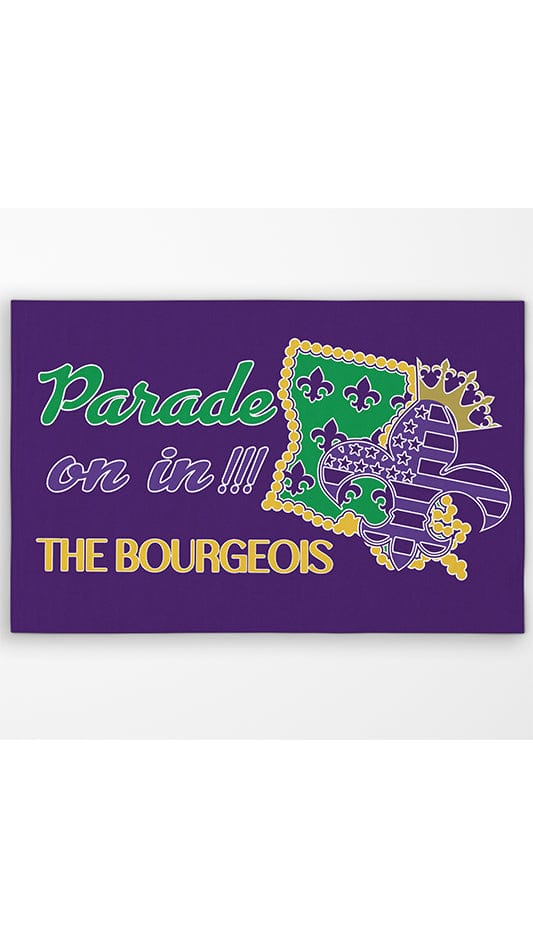 Mardi Gras Parade On In Personalized Welcome Mat