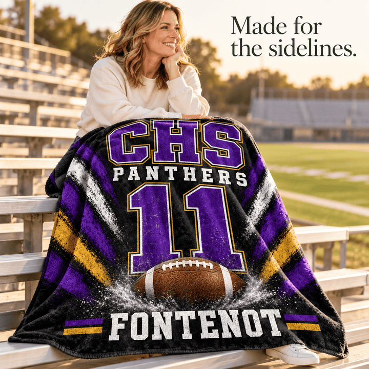 Personalized Football Blanket | Their Team, Their Name, Their Number