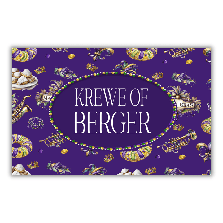 Personalized Mardi Gras Krewe Welcome Mat