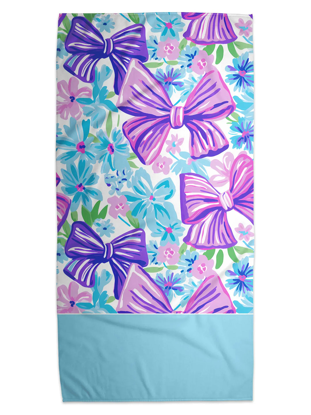 Personalized Preppy Bow Personalized  Beach Towel