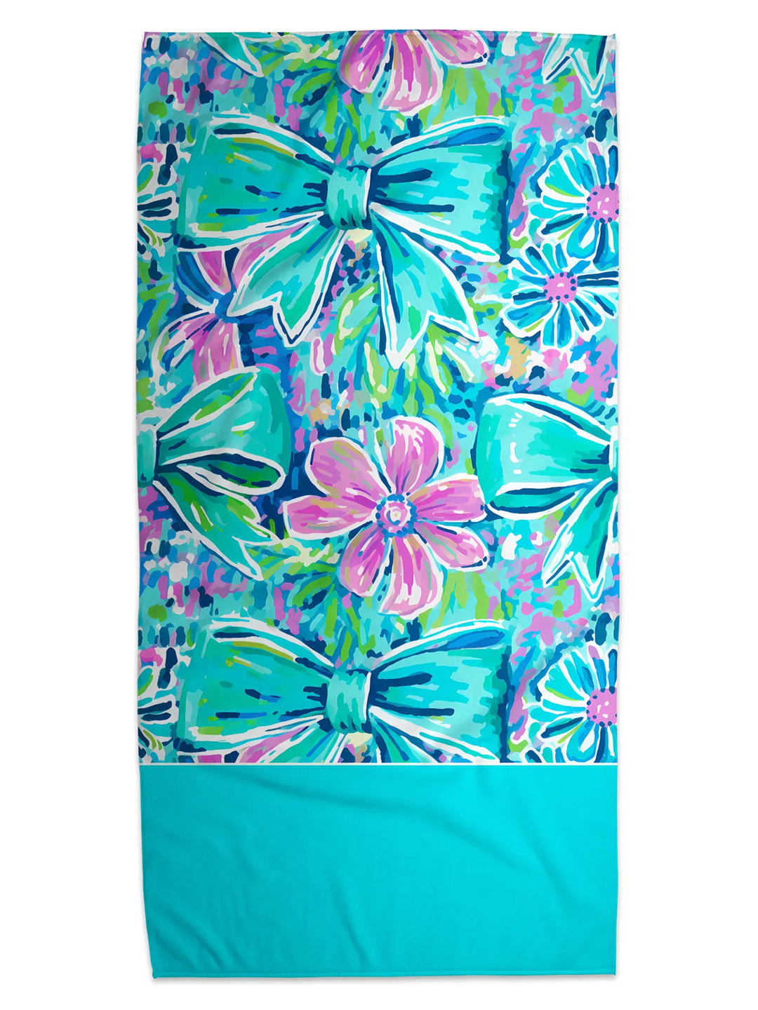 Personalized Preppy Bow Personalized  Beach Towel