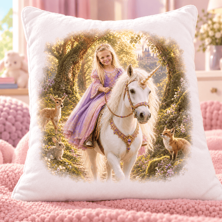 Personalized Princess Adventure Pillow | Her Photo, Her Adventure