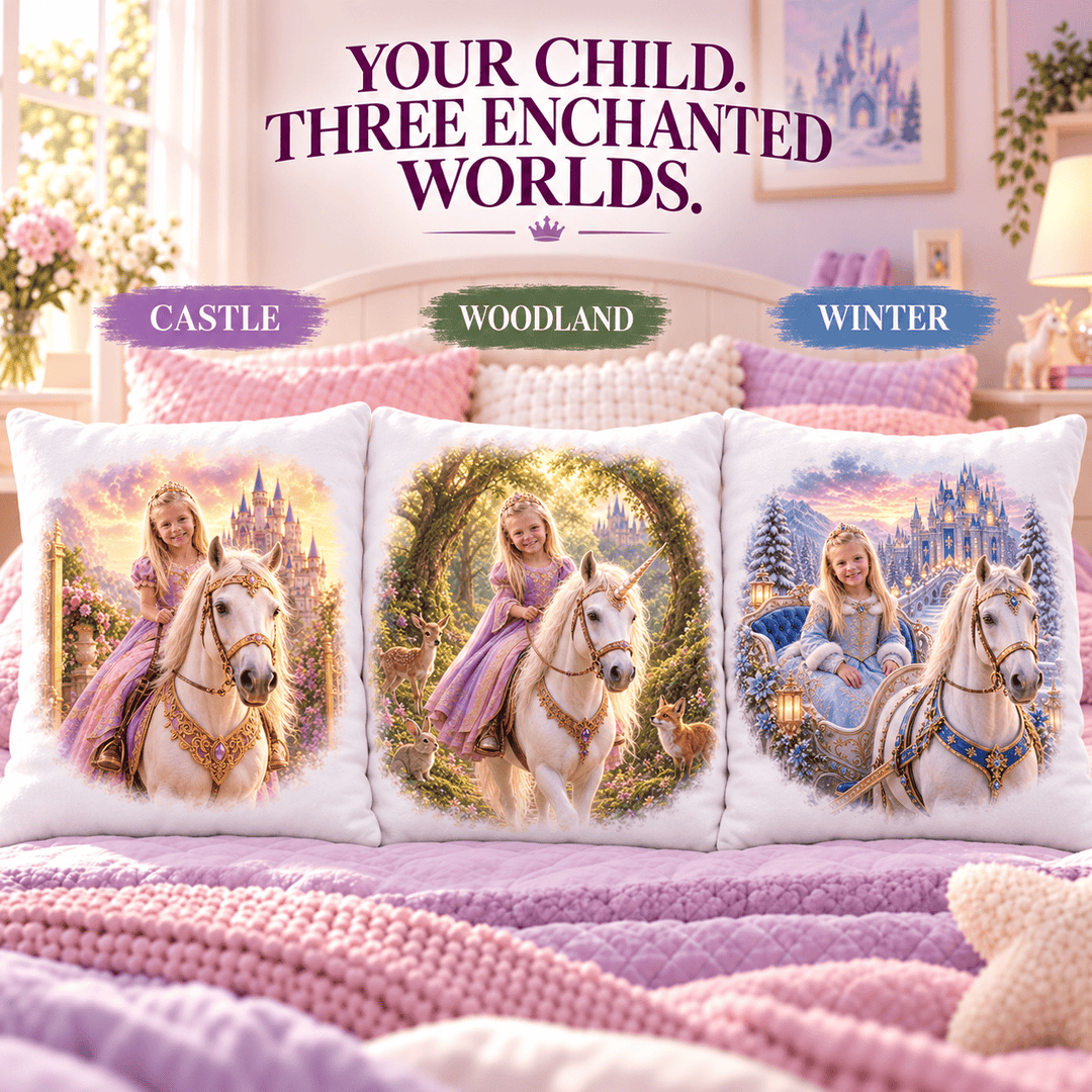 Personalized Princess Adventure Pillow | Her Photo, Her Adventure