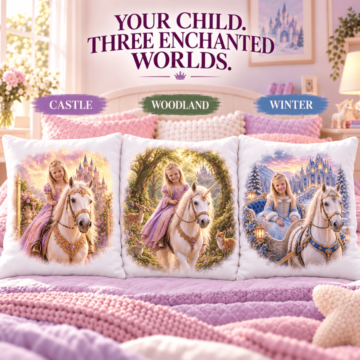 Personalized Princess Adventure Pillow | Her Photo, Her Adventure
