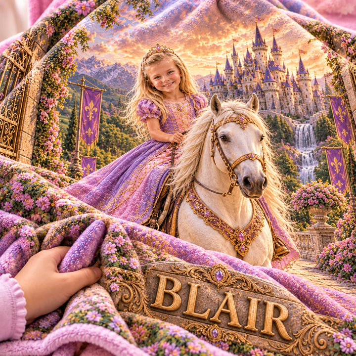 Personalized Princess Adventure Blanket | Her Photo, Her Adventure