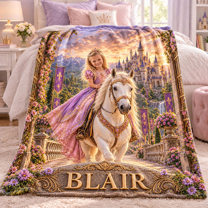 Personalized Princess Adventure Blanket | Her Photo, Her Adventure