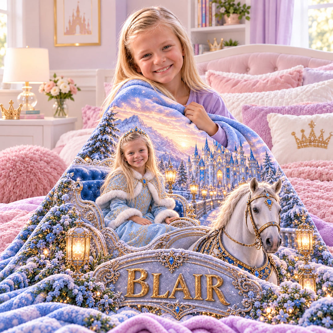 Personalized Princess Adventure Blanket | Her Photo, Her Adventure