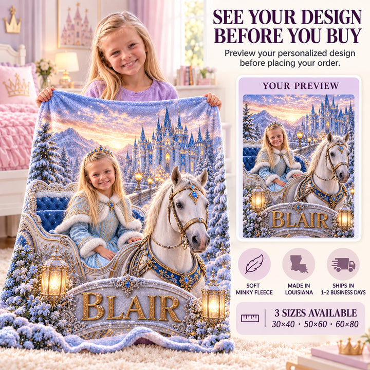 Personalized Princess Adventure Blanket | Her Photo, Her Adventure