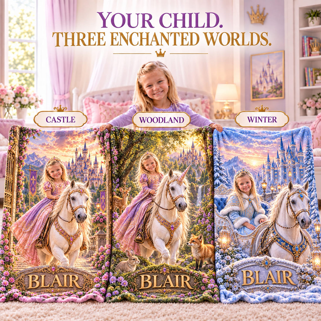 Personalized Princess Adventure Blanket | Her Photo, Her Adventure