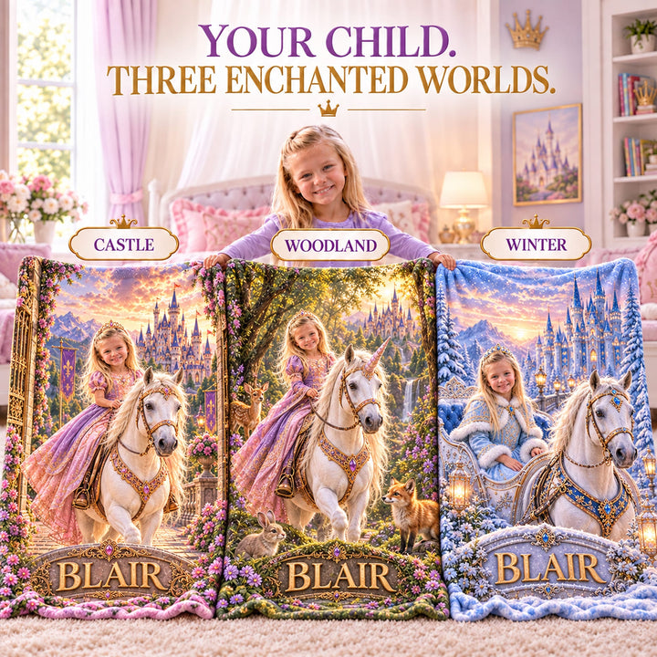 Personalized Princess Adventure Blanket | Her Photo, Her Adventure
