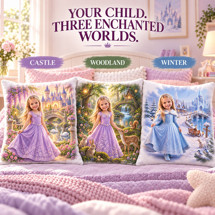 Personalized Princess Pillow | Her Photo, Her Fairytale