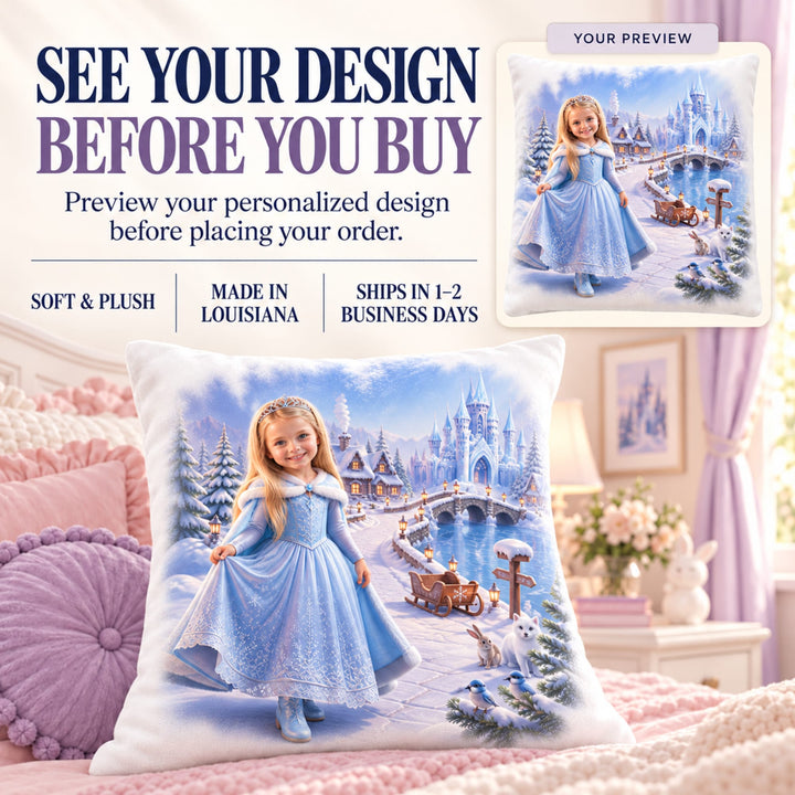 Personalized Princess Pillow | Her Photo, Her Fairytale